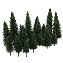 Load image into Gallery viewer, 40 pcs Miniature Green Pine Models HO O N Z Scale Train Railway Accessories Forest Fairy Garden Landscape Terrarium Diorama Craft Supplies