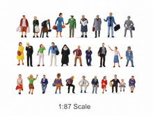 Load image into Gallery viewer, 30pcs Miniature People Figures HO Scale 1:87 Standing & Sitting Passenger Models for Train Layouts, Dioramas, Scenery Crafts