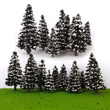 Load image into Gallery viewer, 30 pcs Mixed Miniature Snow Cedar Trees Models Train Railway Accessories Forest Fairy Garden Landscape Terrarium Diorama Craft Supplies