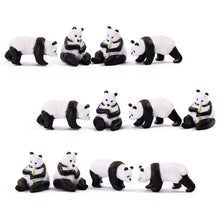 Load image into Gallery viewer, 12 pcs Miniature Giant Panda Wild Animal 1:87 Figures HO Scale Models Landscape Garden Scenery Layout Scene Accessories Diorama Supplies