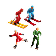 Load image into Gallery viewer, Miniature Ice Skater Skier Ski Sports People 1:87 Figures HO Scale Models Building Landscape Scene Accessories Diorama Supplies