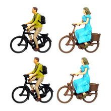 Load image into Gallery viewer, Miniature Bike Bicycle Boy Girl People 1:87 Figure Models Landscape Building Scenery Layout Scene Accessories Diorama Supplies