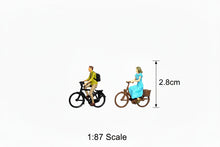Load image into Gallery viewer, Miniature Cyclist Figure 1:87 Scale Model for Diorama Railway Scenery Craft Supply