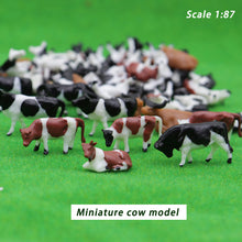 Load image into Gallery viewer, 20pcs Miniature Dairy Cow Figures HO Scale 1:87 Model Train Scenery