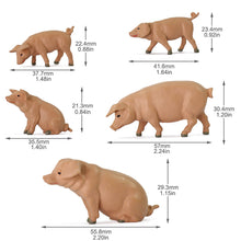 Load image into Gallery viewer, 15pcs Mini Pig Figurines 1:25 Scale - Miniature Farm Animal Figures, Diorama Craft Supplies