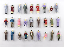 Load image into Gallery viewer, 20 Pcs Miniature Train Passenger Standing Sitting People Painted Figures 1:50 Scale Models Layout Scence Accessories Diorama Supplies