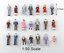 Load image into Gallery viewer, Miniature Train Passenger Standing Sitting People Figures 1:50 Scale Models Layout Scene Accessories Diorama Supplies (25pcs)