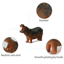 Load image into Gallery viewer, 12 pcs Miniature Hippo Wild Animal 1:87 Figures HO Scale Models Toys Landscape Garden Scenery Layout Scene Accessories Diorama Supplies