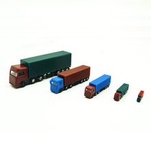 Load image into Gallery viewer, 5 pcs Miniature Container Truck Vehicle 1:100-500 Transport Lorry Car Model Toy Landscape Building Scenery Accessories Diorama Supplies