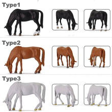 Load image into Gallery viewer, 12pcs Miniature Horse Figures, 1:43 O Scale Model Train Diorama Craft Supplies