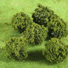 Load image into Gallery viewer, 40pcs Miniature Bushes Green for Diorama Scenery, Model Railway Layout, Fairy Garden, Terrain, Craft Supplies