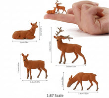 Load image into Gallery viewer, 12pcs Miniature Deer Animals 1:87 HO Scale Model Railway Scenery Craft Supplies