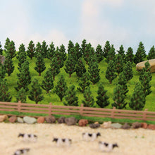 Load image into Gallery viewer, 100 pcs 3.5cm Miniature Tree Models N Z Scale 1:220 Train Railway Accessories Forest Fairy Garden Landscape Terrarium Diorama Craft Supplies