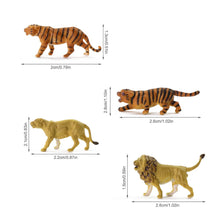 Load image into Gallery viewer, 12 pcs Miniature Tiger Lion Wild Animal 1:87 Figures HO Scale Models Toys Landscape Garden Scenery Layout Scene Accessories Diorama Supplies