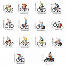 Load image into Gallery viewer, 15 pcs Bike Bicycle Racing 1:87 Figure HO Scale Models Landscape Building Scenery Train Railway Layout Scene Accessories Diorama Supplies