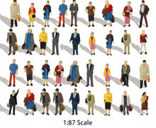 Load image into Gallery viewer, 40pcs Miniature People Figures HO Scale 1:87 for Railway Scenery, Architecture Model, Diorama