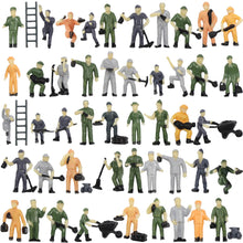 Load image into Gallery viewer, 50 pcs Miniature Engineer Worker Bucket Ladder People 1:87 Figures HO Scale Models Train Railway Scene Accessories Diorama Supplies