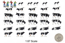 Load image into Gallery viewer, Miniature Dairy Cow Figures, 1:87 Scale, HO Scale Model Diorama Supplies (36pcs)