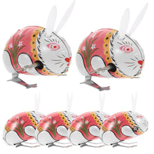 Load image into Gallery viewer, Set of 6 Classic Vintage Jumping White Rabbit Bunny Wind Up Clockwork Tin Toy Collectible