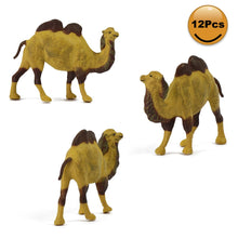 Load image into Gallery viewer, 12pcs Miniature Bactrian Camel Figures 1:87 Scale, Desert Scenery Diorama Models