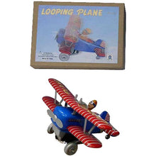 Load image into Gallery viewer, MS643 Looping Plane Airplane Retro Clockwork Wind Up Tin Toy Collectible