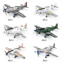Load image into Gallery viewer, WWII Military Aircraft North American P-51 Mustang Fighter 1/48 Plane 4D Assembly Model Kit Toy (Choose Color)
