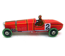 Load image into Gallery viewer, MS808 Vintage German Red Race Car Retro Clockwork Wind Up Tin Toy Collectible