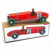 Load image into Gallery viewer, MS808 Vintage German Red Race Car Retro Clockwork Wind Up Tin Toy Collectible