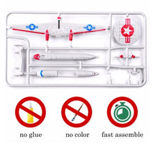 Load image into Gallery viewer, 8 pcs Mini Military Airplane Fighter Aircraft Plane 4D Assembly Model Kit Toy