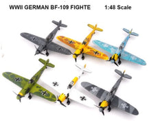 Load image into Gallery viewer, WWII Military Aircraft German Messerschmitt BF-109 Fighter 1/48 Plane 4D Assembly Model Kit Toy (Choose Color)