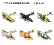 Load image into Gallery viewer, WWII Military Aircraft British Supermarine Spitfire Fighter 1/48 Plane 4D Assembly Model Kit Toy (Choose Color)