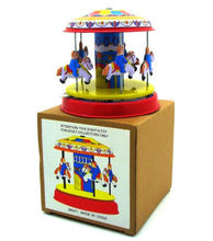 Load image into Gallery viewer, MS271 Pony Merry-Go-Round Carousel Retro Wind Up Tin Toy Collectible
