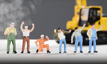 Load image into Gallery viewer, 6 pcs Miniature Construction Worker People Figure 1:50 Models Landscape Building Scenery Layout Scene Accessories Diorama Supplies