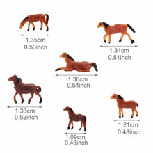 Load image into Gallery viewer, 25 pcs Miniature Horse Farm Animal 1:150 Figures N Scale Models 6 Poses Landscape Garden Scenery Layout Scene Accessories Diorama Supplies