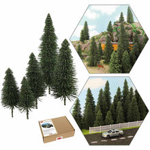Load image into Gallery viewer, 40 pcs Miniature Green Pine Models HO O N Z Scale Train Railway Accessories Forest Fairy Garden Landscape Terrarium Diorama Craft Supplies