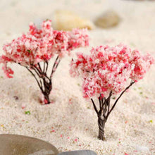 Load image into Gallery viewer, 20 pcs Miniature Sakura Cherry Blossom Tree Models Train Railway Accessories Forest Fairy Garden Landscape Terrarium Diorama Craft Supplies