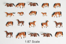 Load image into Gallery viewer, 30pcs Miniature Horse Figures HO Scale 1:87, Model Railway Diorama