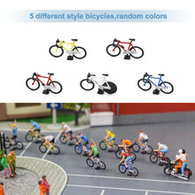 Load image into Gallery viewer, 15 pcs Bike Bicycle Racing 1:87 Figure HO Scale Models Landscape Building Scenery Train Railway Layout Scene Accessories Diorama Supplies