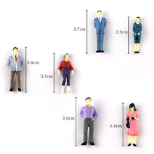 Load image into Gallery viewer, 20 Pcs Miniature Train Passenger Standing Sitting People Painted Figures 1:50 Scale Models Layout Scence Accessories Diorama Supplies