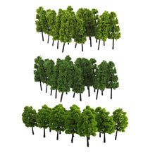 Load image into Gallery viewer, 40 pcs Miniature Green Tree Models HO Z Sacle Train Railway Accessories Forest Fairy Garden Landscape Terrarium Diorama Craft Supplies