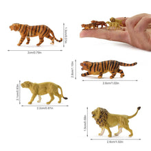 Load image into Gallery viewer, 12 pcs Miniature Tiger Lion Wild Animal 1:87 Figures HO Scale Models Toys Landscape Garden Scenery Layout Scene Accessories Diorama Supplies