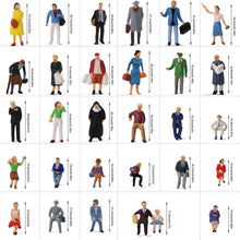 Load image into Gallery viewer, 30pcs Miniature People Figures HO Scale 1:87 Standing & Sitting Passenger Models for Train Layouts, Dioramas, Scenery Crafts