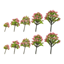 Load image into Gallery viewer, 10pcs Miniature Pink Blossom Trees, Model Train Scenery, Fairy Garden Decor, DIY Diorama