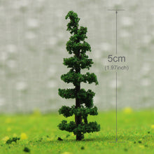 Load image into Gallery viewer, 50/100 pcs 5cm Miniature Tree Models N scale 1:150 Train Railway Accessories Forest Fairy Garden Landscape Terrarium Diorama Craft Supplies