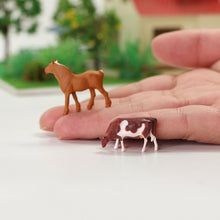 Load image into Gallery viewer, 36pcs Miniature Horse & Cow Figures 1:87 HO Scale for ModelDiorama Railway Layout Scenery
