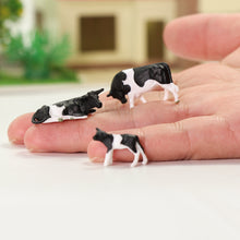Load image into Gallery viewer, 36 pcs Miniature Shepherd Black White Dairy Cow Animal Figures 1:87 Scale Models Toys Landscape Garden Layout Scene Accessories Diorama Supplies