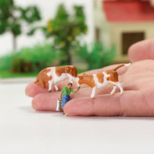 Load image into Gallery viewer, 36pcs Miniature Brown Dairy Cow Figures 1:87 Scale, Model Train Scenery Diorama Supplies