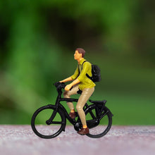 Load image into Gallery viewer, Miniature Cyclist Figure 1:87 Scale Model for Diorama Railway Scenery Craft Supply