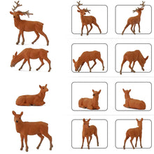 Load image into Gallery viewer, 12 pcs Miniature Deer Animal 1:87 Figures HO Scale Models Toys Landscape Garden Scenery Layout Scene Accessories Diorama Supplies