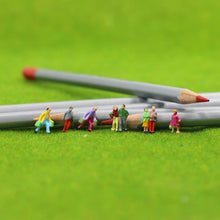 Load image into Gallery viewer, 100 pcs Miniature Train Passenger Railway People Painted Figures Z Scale 1:200 Models Toys Layout Scence Accessories Diorama Supplies